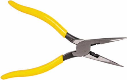 8 Inch Needle Nose Side Cutters with Stripping, Plastic-Dipped Handles, 12 AWG
