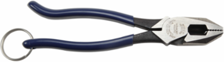 Ironworker's Pliers with Tether Ring, 9 Inch Overall Length, Heavy Duty Induction Hardened Steel