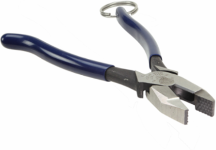 Ironworker's Pliers with Tether Ring, 9 Inch Overall Length, Heavy Duty Induction Hardened Steel