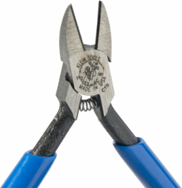 Diagonal Cutting Pliers, 4 Inch Tapered Nose, Spring-Loaded, Semi-Flush Cutting Edges