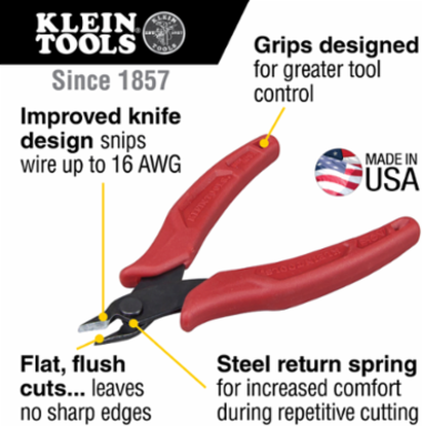 5 Inch Diagonal Cutting Pliers, Flush Cutter, Snips 16 AWG Wire