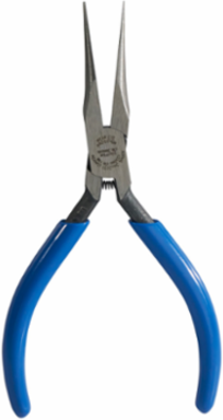 Long Needle Nose Pliers 5 Inch with Finely Knurled Jaws and Slim Hinge