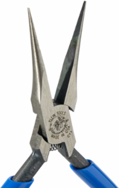 Long Needle Nose Pliers 5 Inch with Finely Knurled Jaws and Slim Hinge