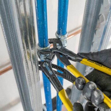 Klaw Pump Pliers, 10 Inch - Jaw Capacity 2.125 Inch, Weight 0.79 lbs, Plastic-Dipped Handles