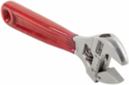 4 Inch Adjustable Wrench, Forged Alloy Steel, Plastic-Dipped Handles, Jaw Capacity 0.5"