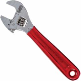 4 Inch Adjustable Wrench, Forged Alloy Steel, Plastic-Dipped Handles, Jaw Capacity 0.5"