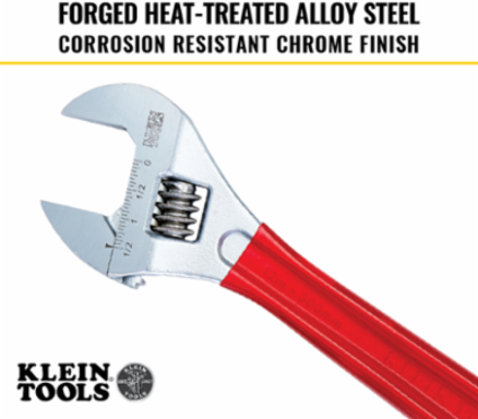 Adjustable Wrench 12 Inch Extra Capacity, Jaw Capacity 1.5 Inch