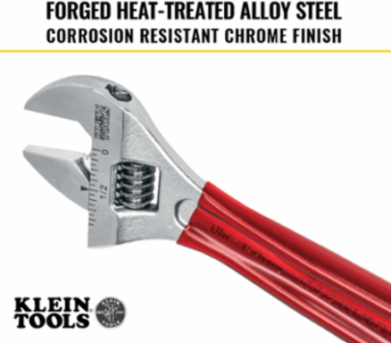 Extra Capacity Adjustable Wrench 6-1/2 Inch, Jaw Capacity 0.94 Inch, Steel