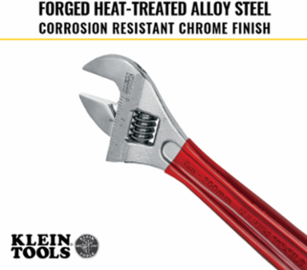 Extra Capacity Adjustable Wrench 8 Inch, Steel, Jaw Capacity 1.125 Inch