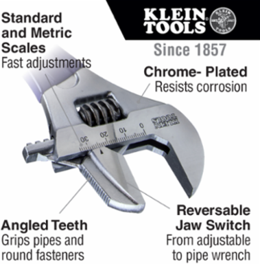 Adjustable Pipe Wrench/Adjustable Wrench 10 Inch, 1-1/2 Inch Jaw Capacity