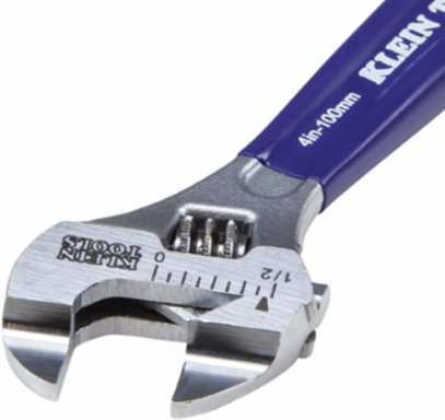 Slim-Jaw Adjustable Wrench 4-Inch, 40% Slimmer Jaws, 0.5" Jaw Capacity