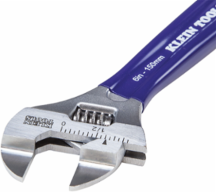 Slim-Jaw Adjustable Wrench 6 Inch, Extra Slim for Tight Spaces, 1 Inch Jaw Capacity