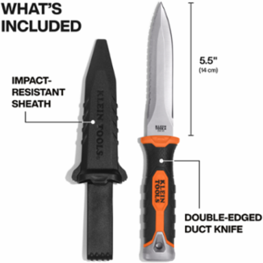 Double-Edged Duct Knife, 5-1/2-Inch