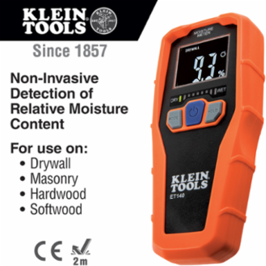 Pinless Moisture Meter, 0.75-Inch Sensing Depth, ABS Plastic, Bright Display