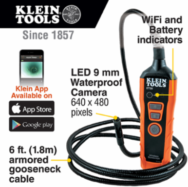 WiFi Borescope with 9 mm Waterproof Camera, 6-Foot Flexible Cable, 640x480 Resolution
