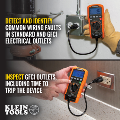 Digital Multimeter & GFCI Receptacle Tester 600V AC/DC, 0.565 lbs, 6.41 Inch Length