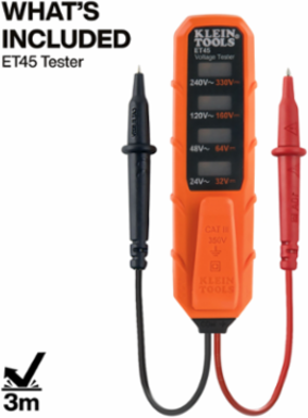 AC/DC Voltage Tester, 4.45 Inch Length, IP44 Dust & Water Resistant, CATIII 350V