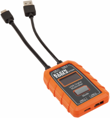 USB Digital Meter for USB-A and USB-C, 3-20V DC, 999Wh Max Energy, 2 m Drop Protection