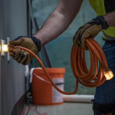 25-Foot Glow End Extension Cord, 12/3 AWG, 15A, Indoor/Outdoor Use