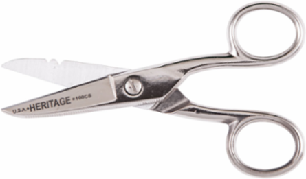Electrician Scissors, 5.25 Inch Overall Length, Serrated Blade, Carbon Steel