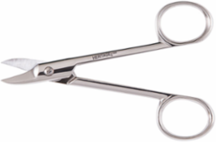 Wire Scissors, Serrated, 3-1/2 Inch, Carbon Steel, Ambidextrous Handles