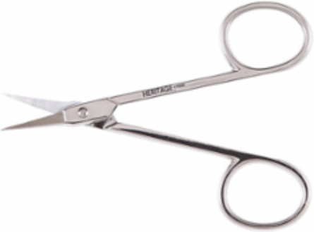 Heritage Embroidery Scissor - 3.5 Inch Overall Length, Curved Blades, High Carbon Steel