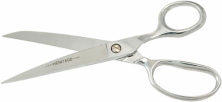 Straight Trimmer Scissors, 8-1/4 Inch Overall Length, Curved Blades, Carbon Steel