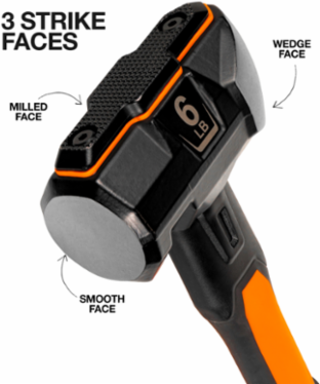 Fiberglass Handle Wedge Sledge Hammer, 6-Pound