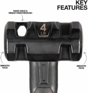 Fiberglass Handle Engineering Hammer, 4-Pound