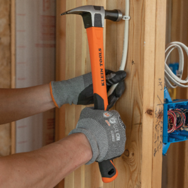 18-Ounce Straight-Claw Hammer, 15 Inch Length, Fiberglass Handle