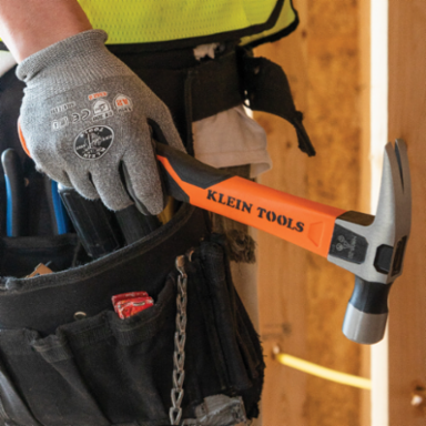 18-Ounce Straight-Claw Hammer, 15 Inch Length, Fiberglass Handle
