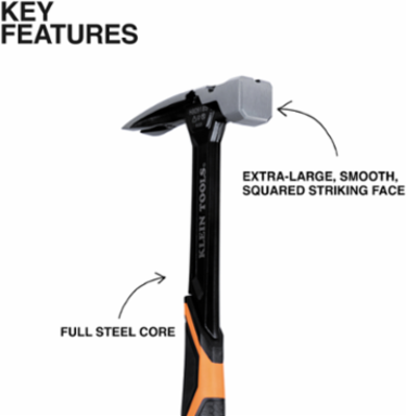 Smooth Face Steel Claw Hammer, 18-Ounce