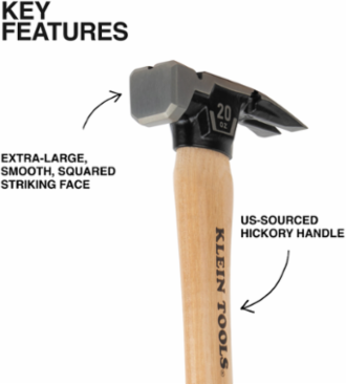 Smooth Face Hickory Handle Hammer, 20-Ounce