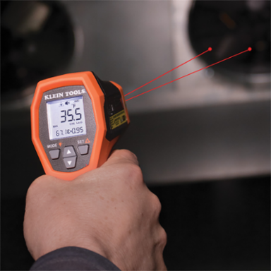 Dual-Laser Infrared Thermometer, 20:1 Distance-to-Spot, -40 to 1200°F Range