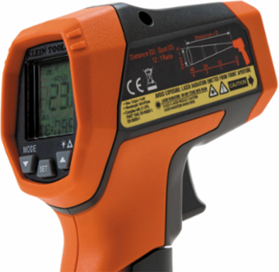 Dual Laser Infrared Thermometer - 12:1 Distance-to-Spot, Measurement Range: -22°F to 752°F