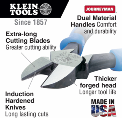 Heavy-Duty Diagonal Cutting Pliers 9 Inch, High Leverage, Angled Head