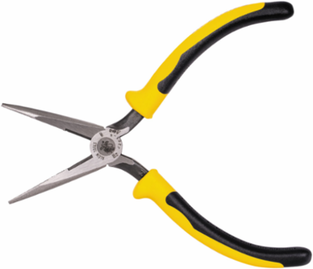 Journeyman Long Nose Side Cutting Pliers 6-3/4 Inch with Knurled Jaws