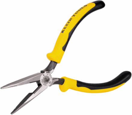 Journeyman Long Nose Side Cutting Pliers 6-3/4 Inch with Knurled Jaws