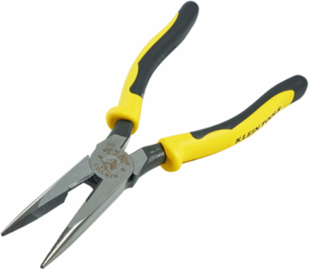 Journeyman Long Nose Side Cutting Pliers 8 Inch, Steel, Dual-Material Handles