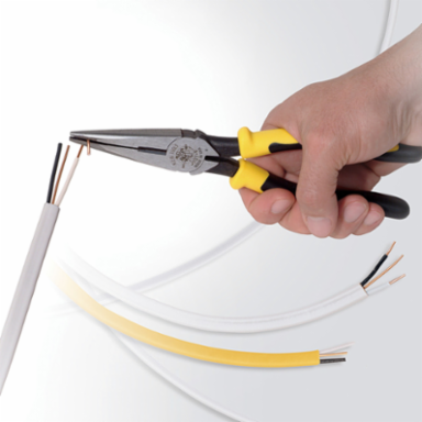 Journeyman Long Nose Side Cutting Pliers 8 Inch, Steel, Dual-Material Handles