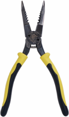 All-Purpose Spring Loaded Needle Nose Pliers, 8 Inch, Cuts and Strips 8-16 AWG