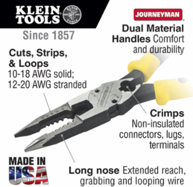 All-Purpose Needle Nose Pliers with Crimper 8 Inch, Steel Construction