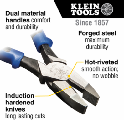 Journeyman 8 Inch Side Cutting Pliers with Dual-Material Handles