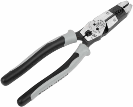 High-Leverage Hybrid Pliers, 8.98 Inch, Crimper, Cuts 10-14 AWG, Shear 6-32 & 8-32