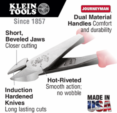Journeyman 8 Inch Diagonal Cutting Pliers with High-Leverage Design