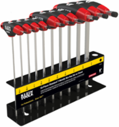 Journeyman 10-Piece SAE T-Handle Hex Key Set, 6 Inch Blades, with Stand
