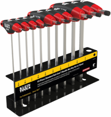 Journeyman 10-Piece SAE Ball-End T-Handle Hex Key Set, 6 Inch Blades
