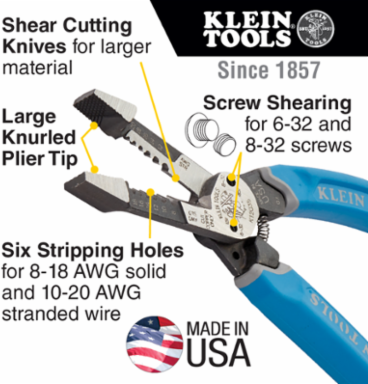 Heavy-Duty Wire Stripper 8-18 AWG Solid, 10-20 AWG Stranded, Forged Steel