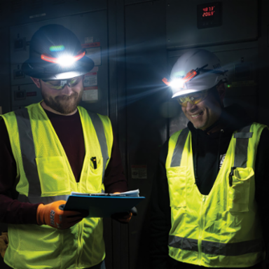 Wide-Beam Headlamp with Mount for Hard Hat