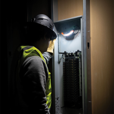Wide-Beam Headlamp with Mount for Hard Hat
